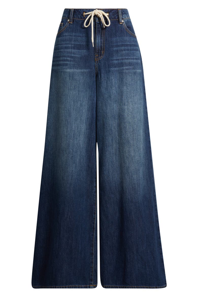 Drawstring High Waist Wide Leg Jeans, Alternate, color, ADELAIDE