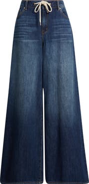 1822 Denim Drawstring High Waist Wide Leg Jeans