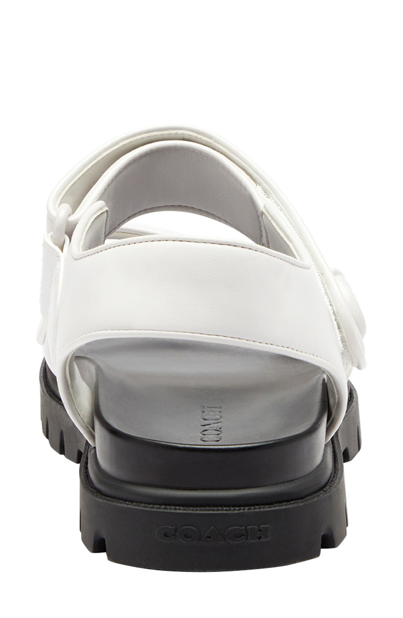 COACH Brynn Quarter Strap Sandal, Alternate, color, Optic White/ Black