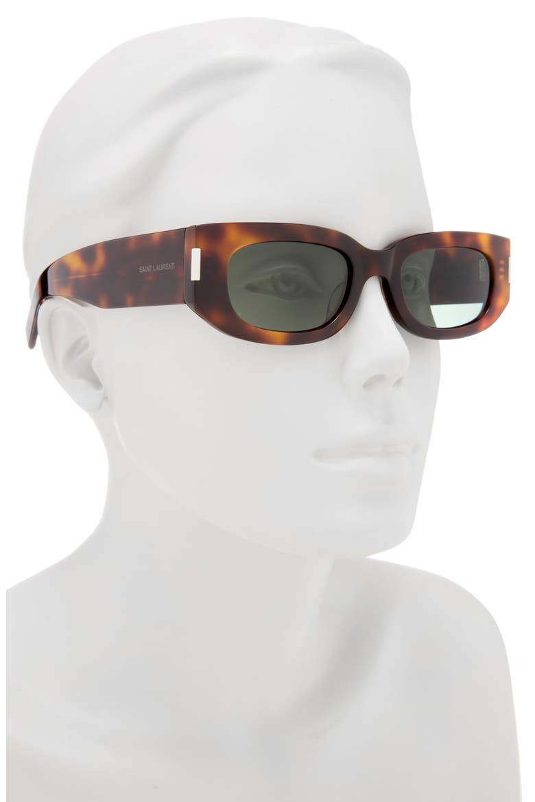 51mm Rectangular Sunglasses, Alternate, color, HAVANA HAVANA GREEN