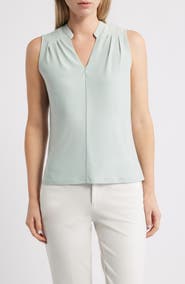 Anne Klein Pleat Shoulder Sleeveless Top