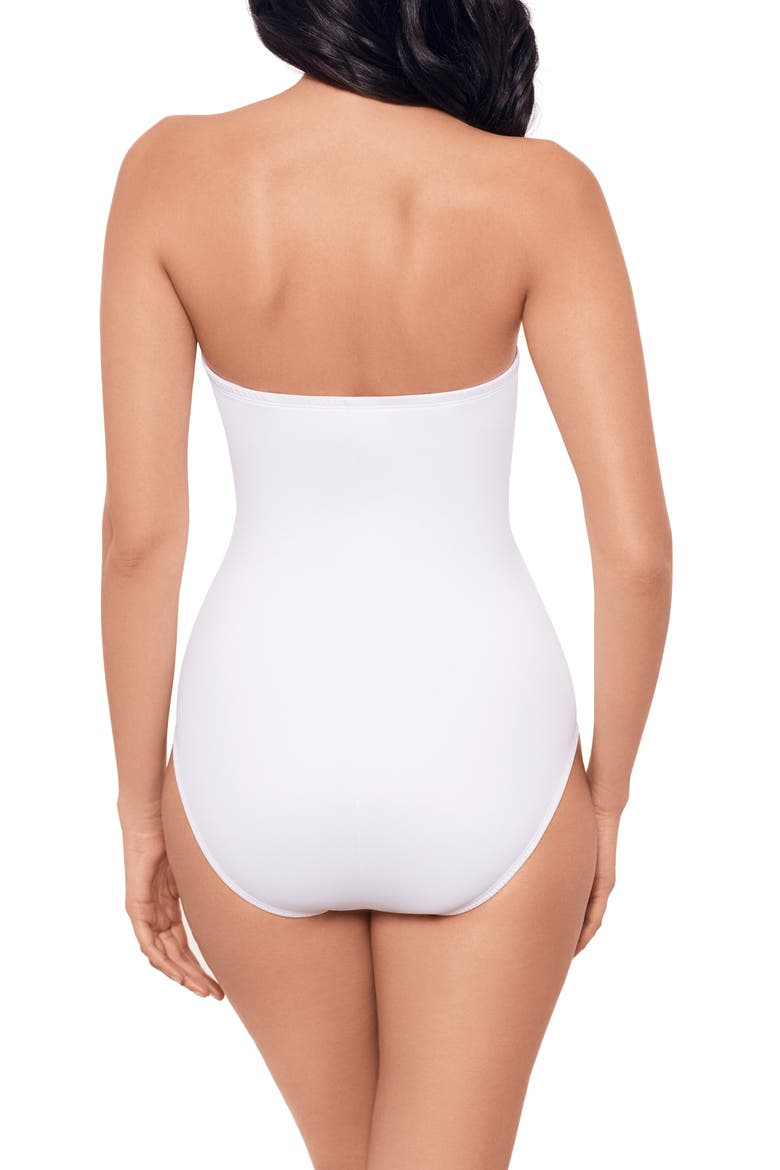 Rock Solid Madrid Bandeau One-Piece Swimsuit, Alternate, color, WHT