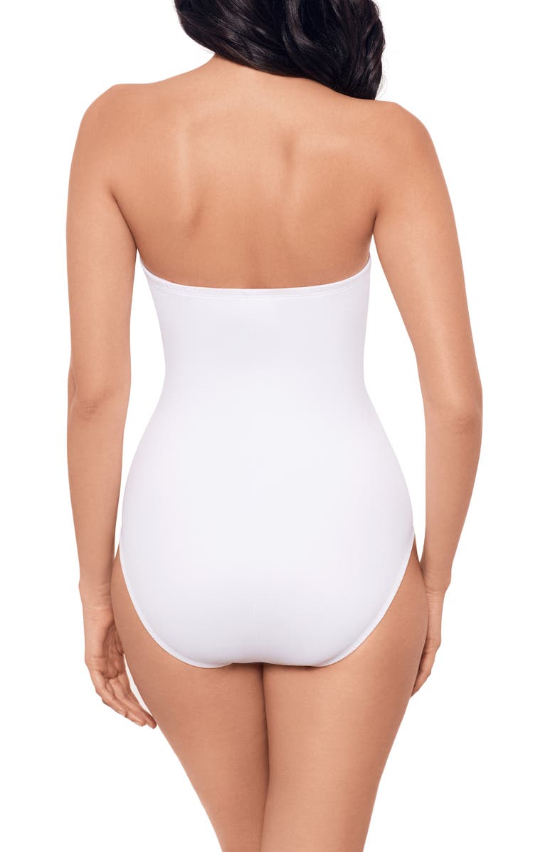 Miraclesuit<sup>®</sup> Rock Solid Madrid Bandeau One-Piece Swimsuit, Alternate, color, Wht