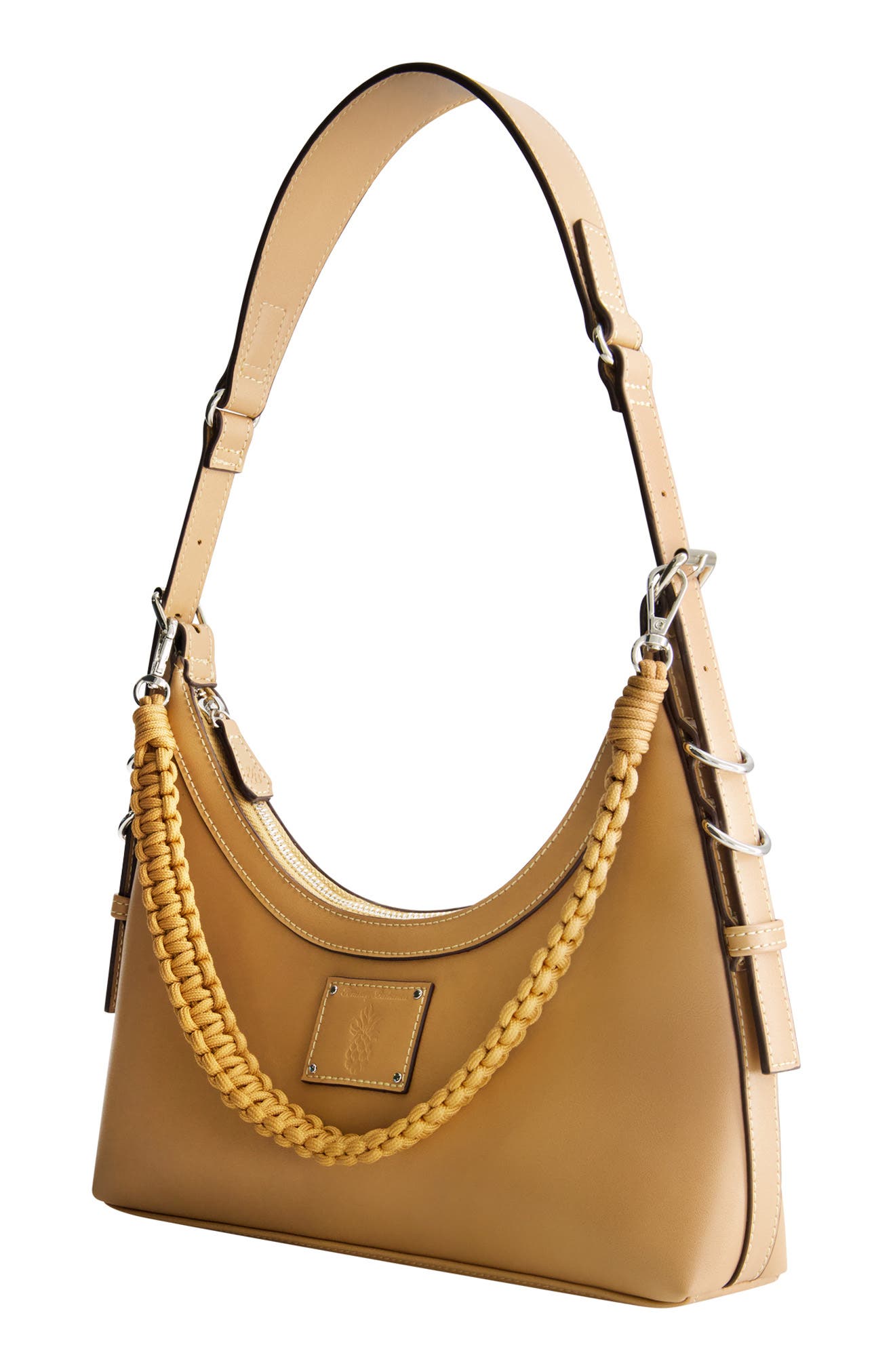 Tommy Bahama Debossed Logo Hobo Bag, Alternate, color, Tan