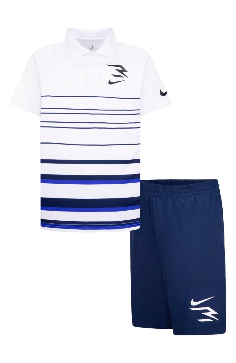 3 Brand Kids' Polo Shirt & Mesh Shorts Set, Main, color,