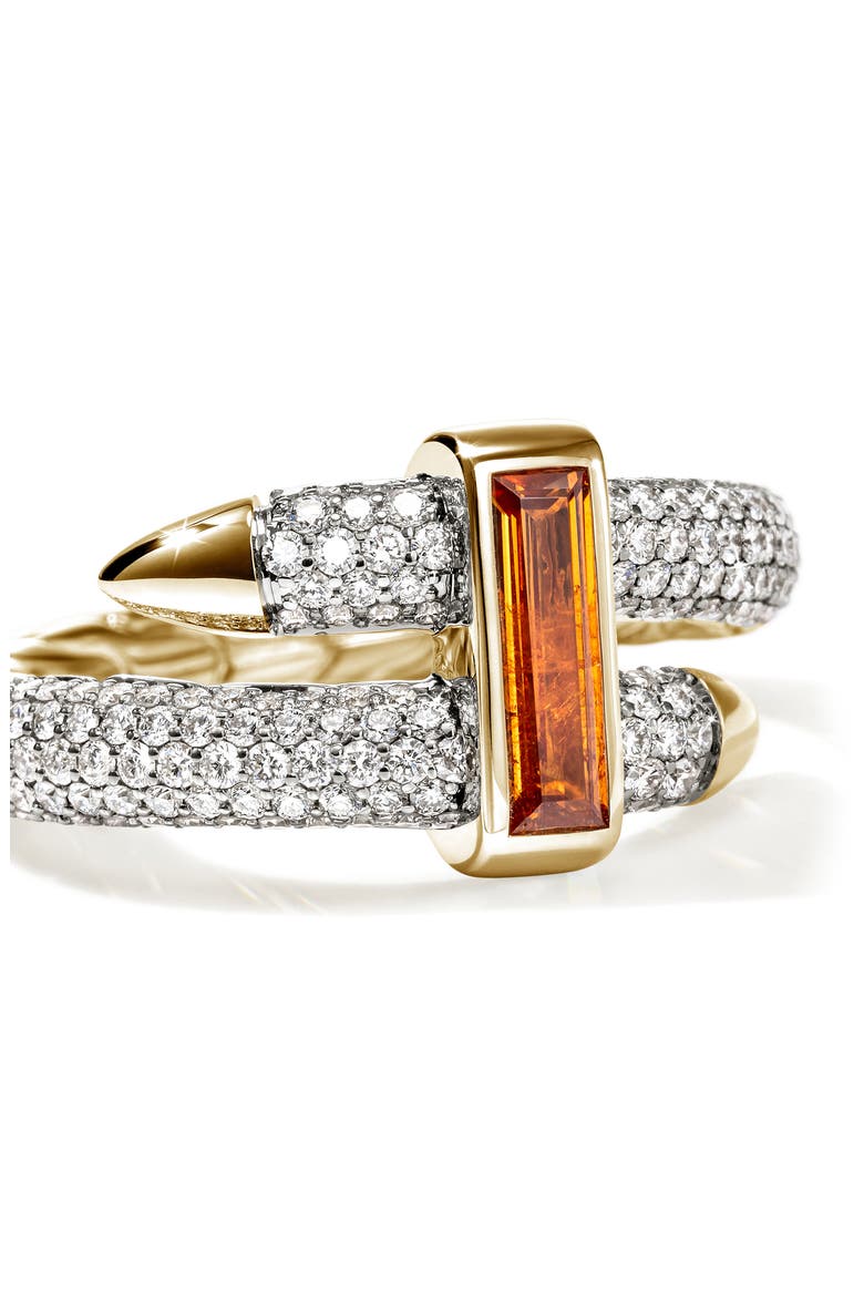 Artisan Series 18k Gold Spessartite Garnet & Diamond Spear Ring, Alternate, color, GOLD