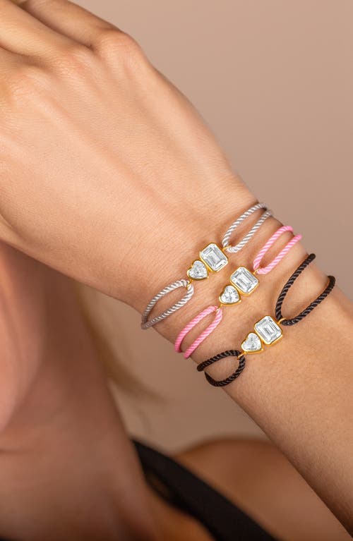 Shymi Cubic Zirconia Corded Slider Bracelet