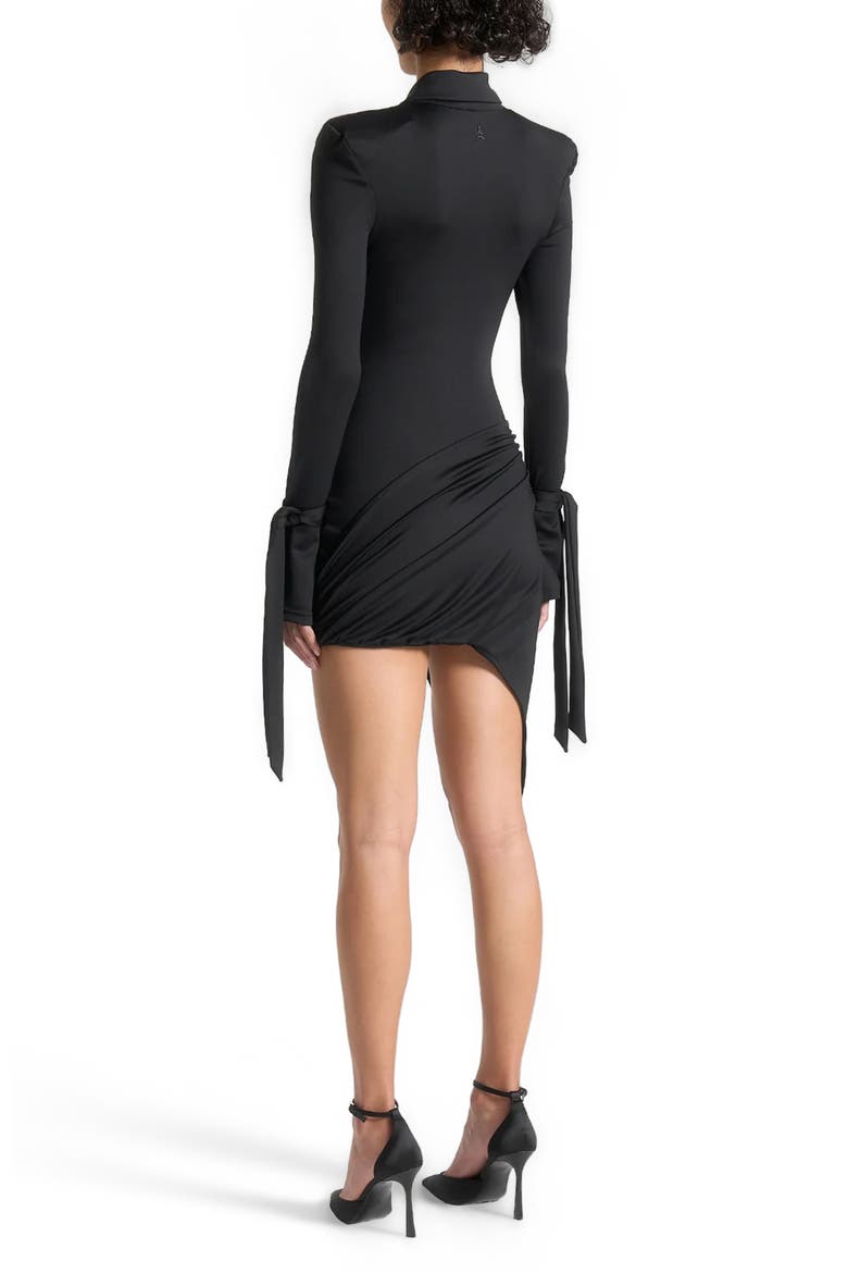 Diane Draped Asymmetric Mini Dress, Alternate, color, Black