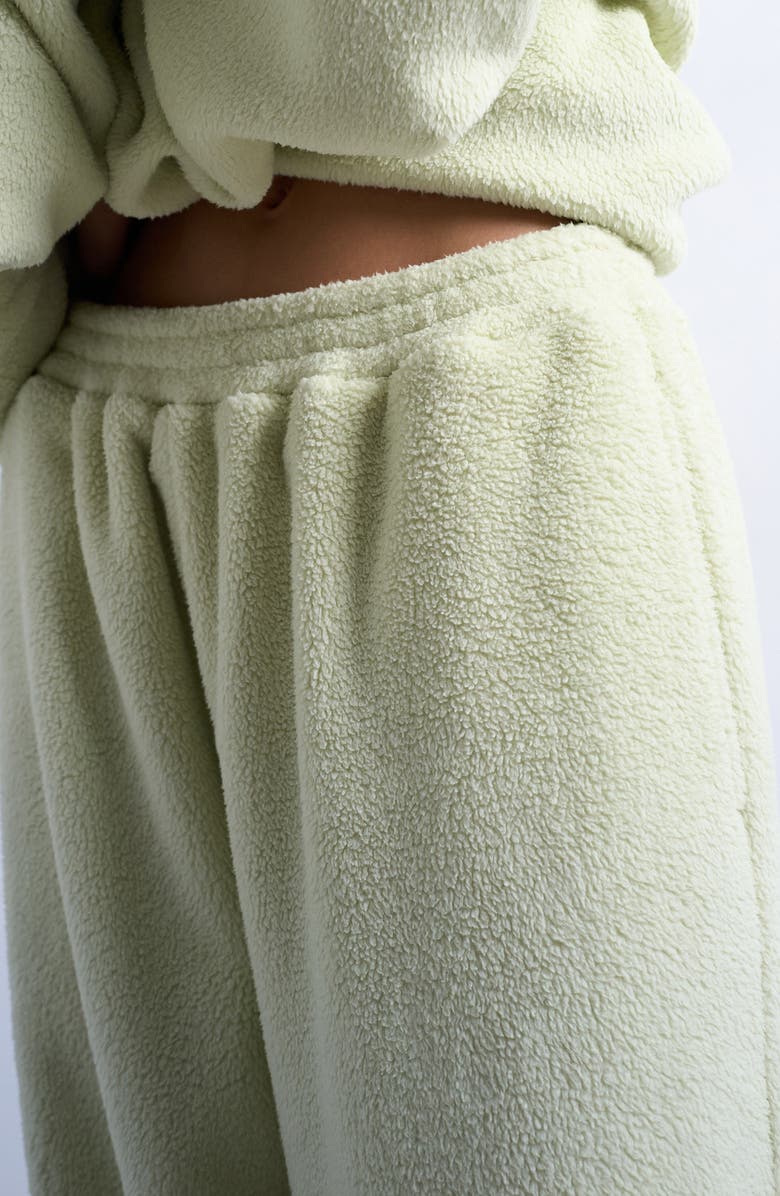 Topshop Straight Leg Fleece Joggers, Alternate, color, Lime Green