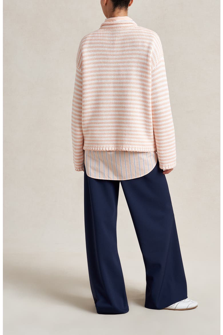 Fine Stripe Marina Sweater, Alternate, color, Seashell/Ivory