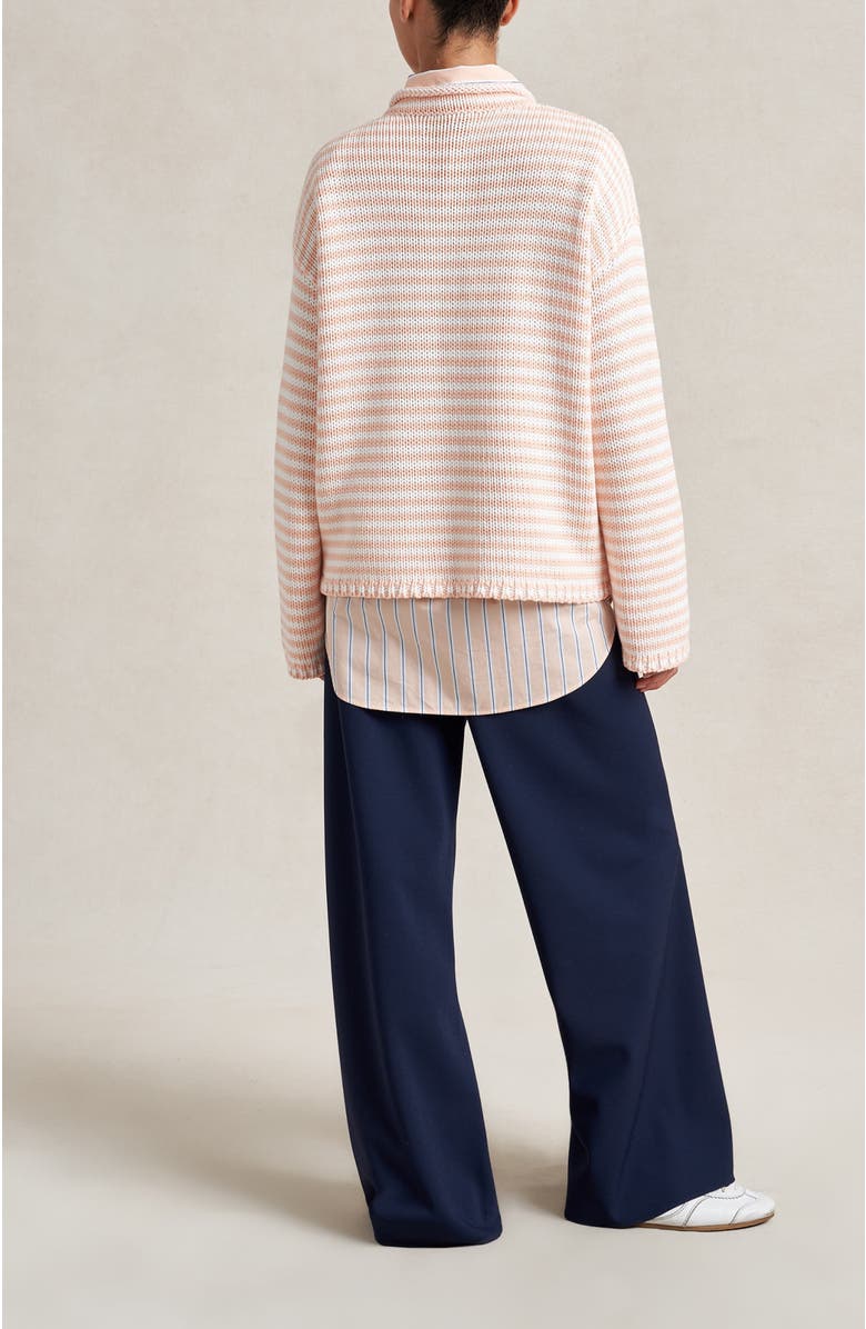 La Ligne Fine Stripe Marina Sweater, Alternate, color, Seashell/Ivory