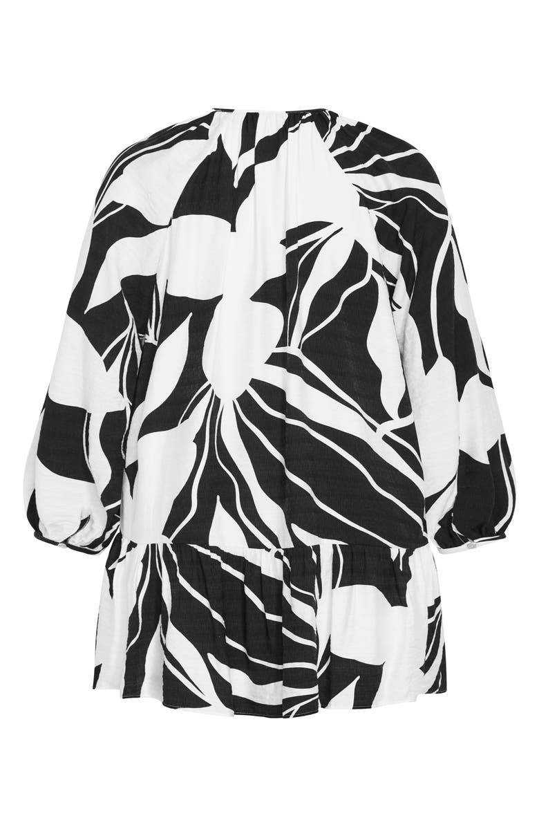 City Chic Palma Long Sleeve Minidress, Alternate, color, Palm Paradise