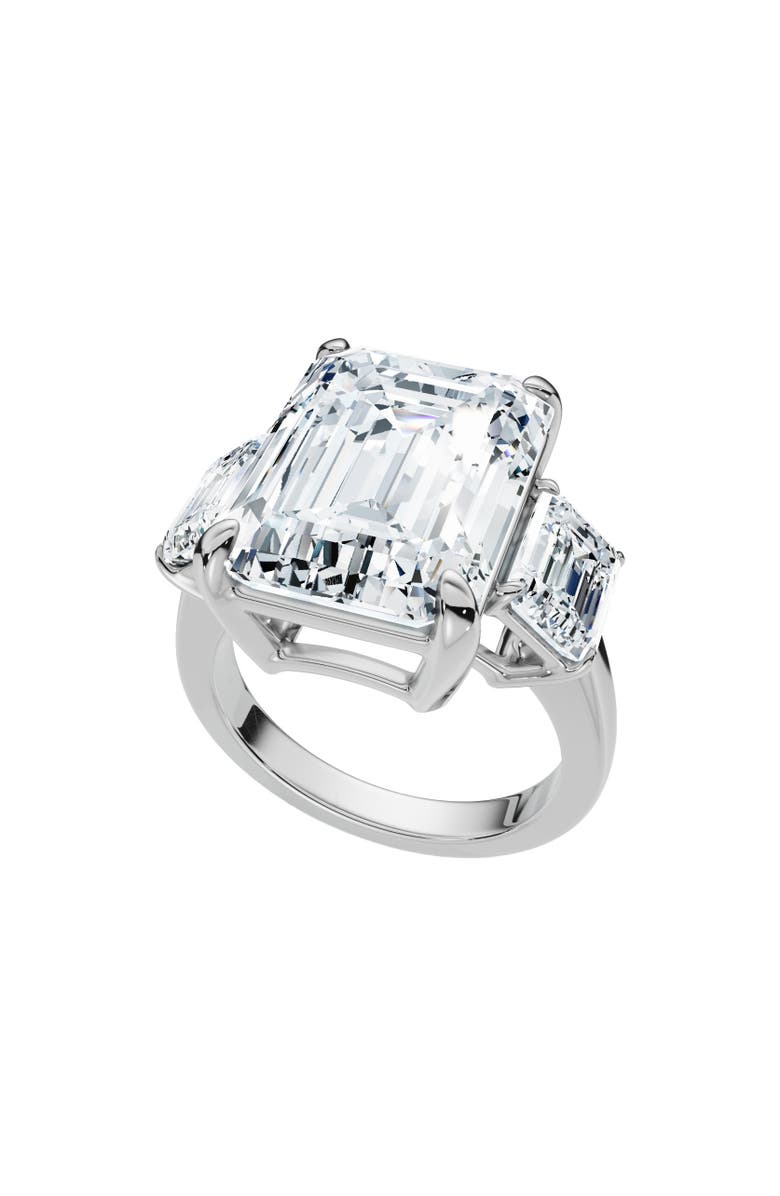 Bliss Diamond Certified 12Ct Emerald Cut Three Stone Diamond Engagement Ring Lab Grown, Alternate, color, 14K White Gold