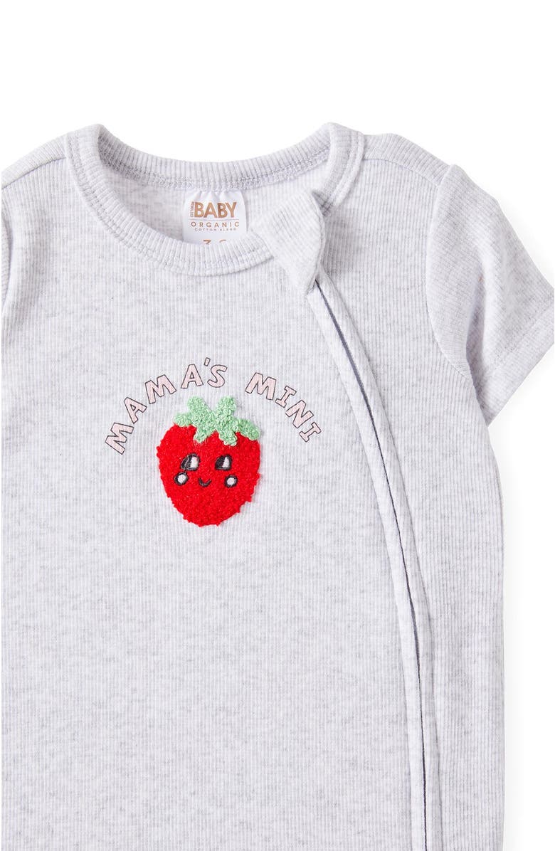 Cotton On Kids The Billie Short Sleeve Zip Romper, Alternate, color, Snow Marle Mama S Mini