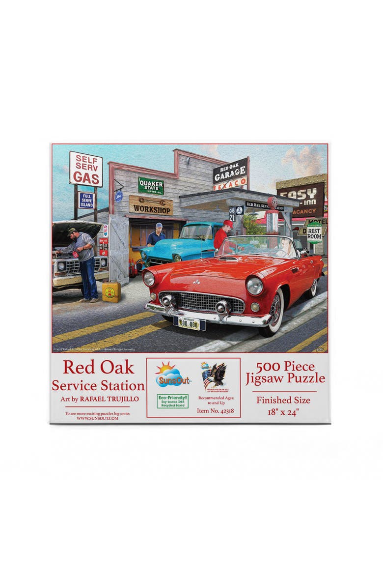 Red Oak Service Station 500 piece Jigsaw Puzzle for Adults, Alternate, color, Multicolor
