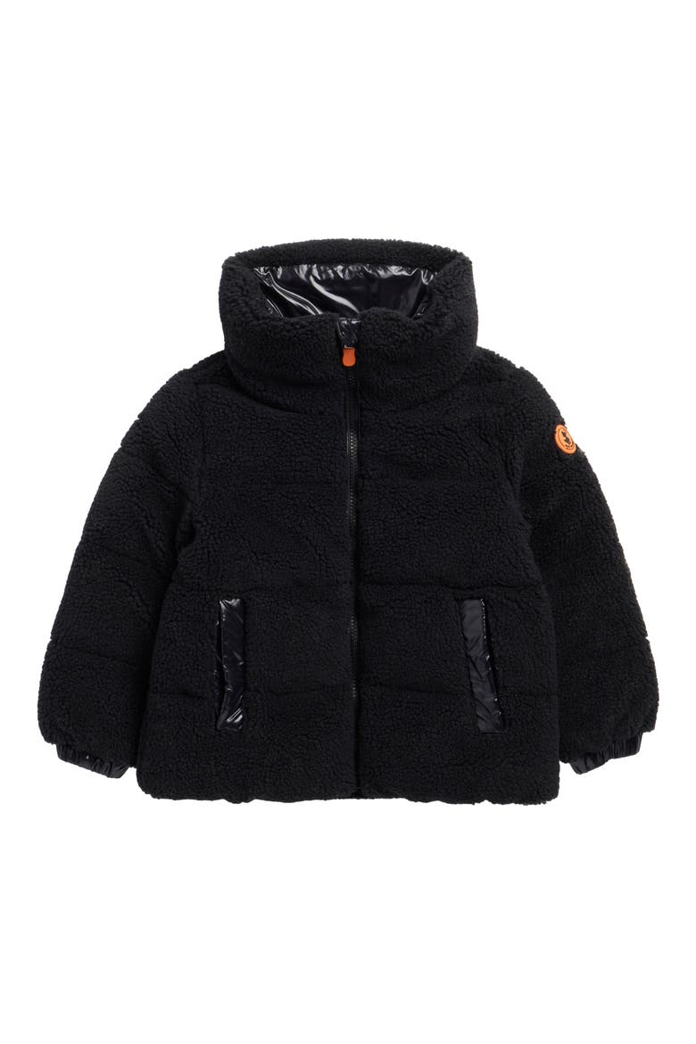 Kids' Onis Faux Shearling Puffer Jacket, Main, color, BLACK