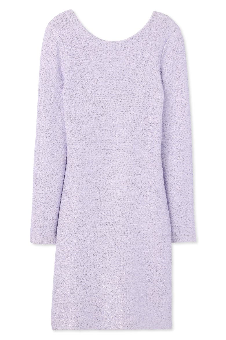 Sequin Long Sleeve Stretch Knit Body-Con Dress, Alternate, color, DUSTY LAVENDER