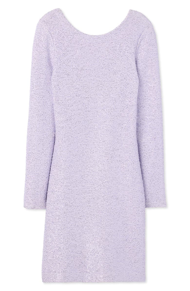 ST. JOHN Sequin Long Sleeve Stretch Knit Body-Con Dress, Alternate, color, Dusty Lavender