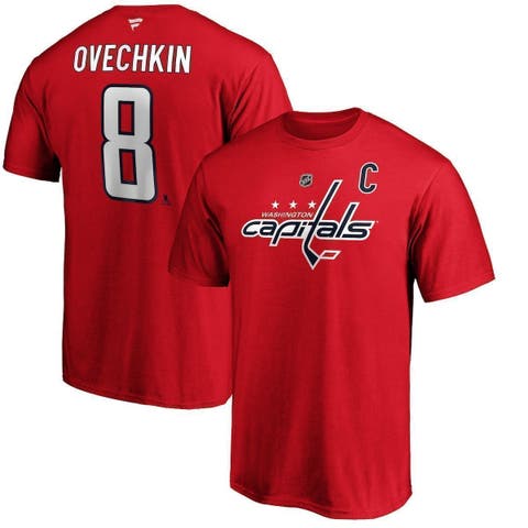 Men's Fanatics Branded Alexander Ovechkin Red Washington Capitals Team Authentic Stack Name & Number T-Shirt