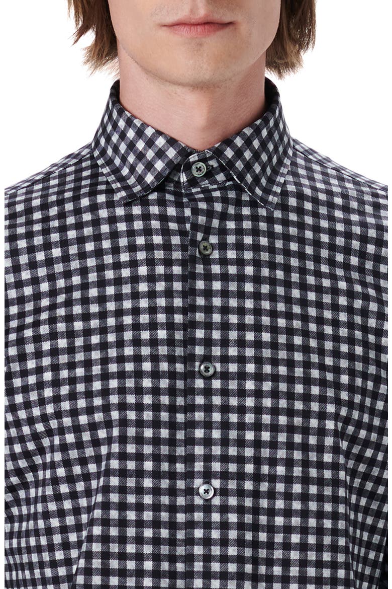 OoohCotton® Shepherd Check Button-Up Shirt, Alternate, color, GRAPHITE