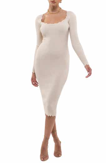 Blu Pepper Ribbed Scallop Knit Dress