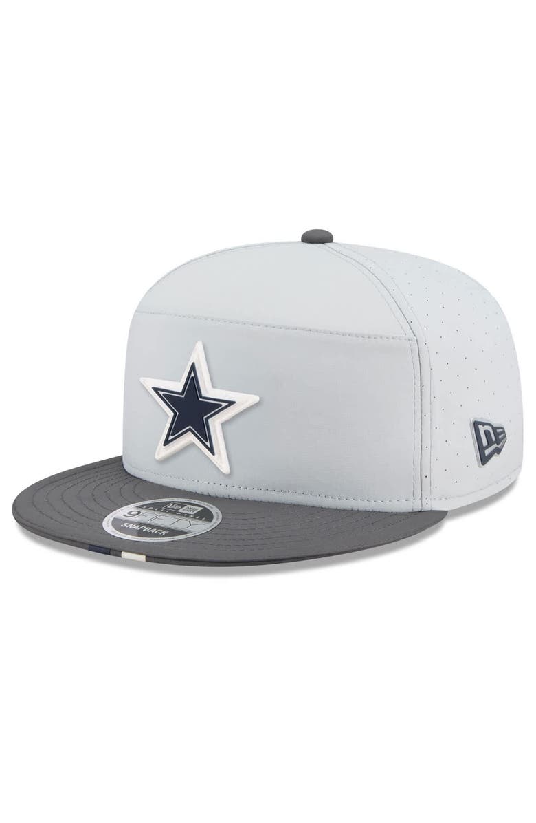 New Era Men's New Era Gray/Graphite Dallas Cowboys 2025 NFL Training Camp Split Panel 9FIFTY Snapback Hat, Main, color, Gray