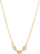 ATHRA LUXE Cubic Zirconia Mariner Link Necklace