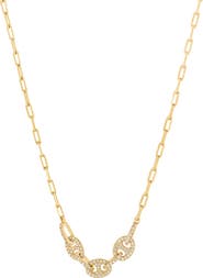 ATHRA LUXE Cubic Zirconia Mariner Link Necklace