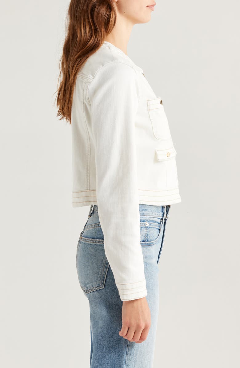 PAIGE Kiya Denim Jacket, Alternate, color, Toasted Ecru