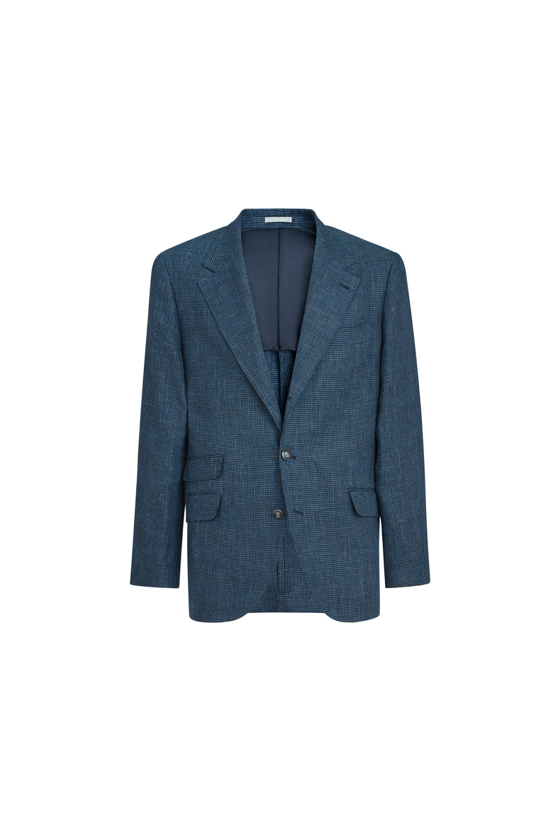 Houndstooth deconstructed blazer, Alternate, color, Denim