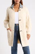 CITY BLUES Denim Collar Cable Knit Cardigan