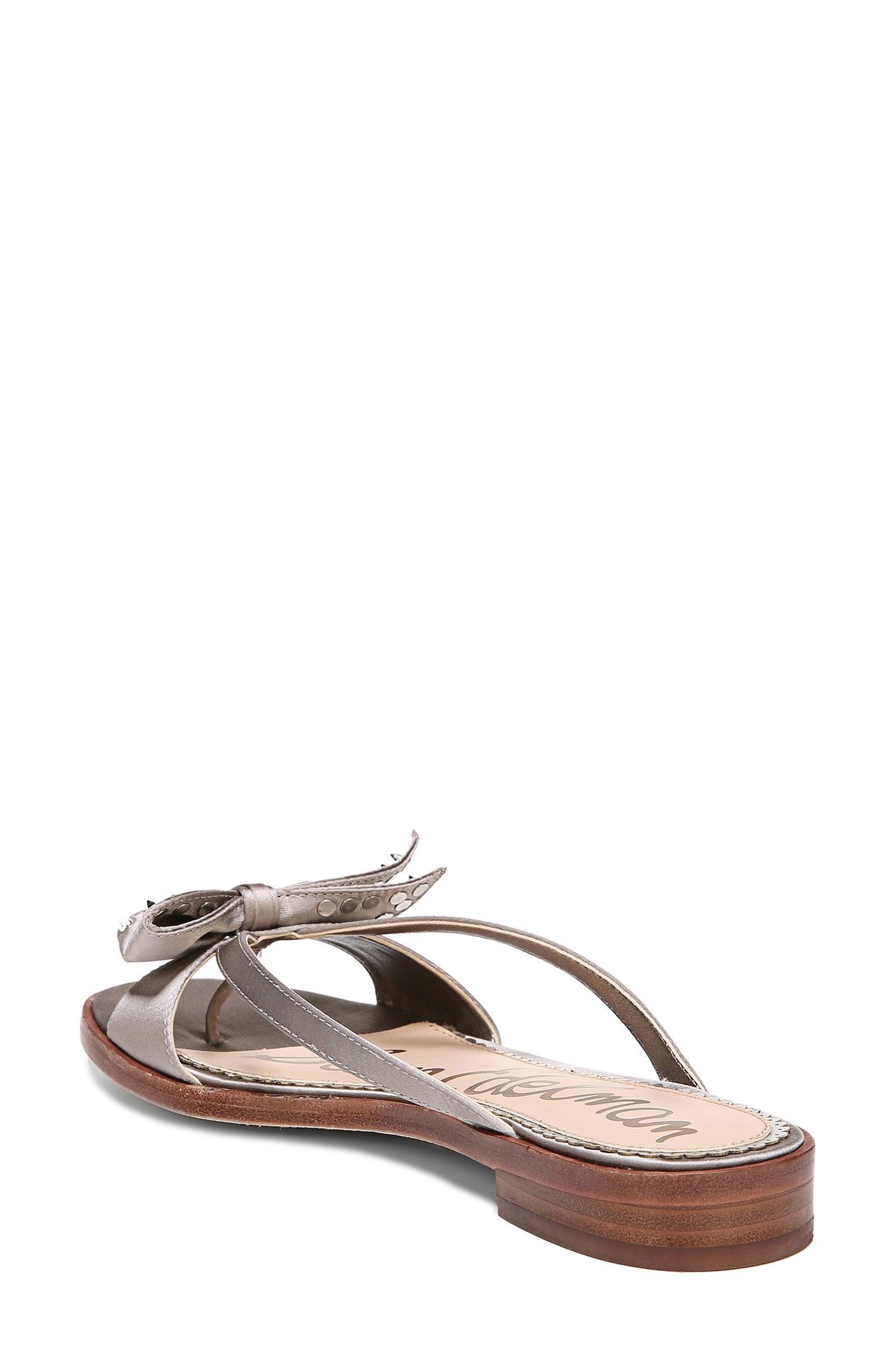 Dariel Bow Sandal, Alternate, color, LIGHT GREY SATIN
