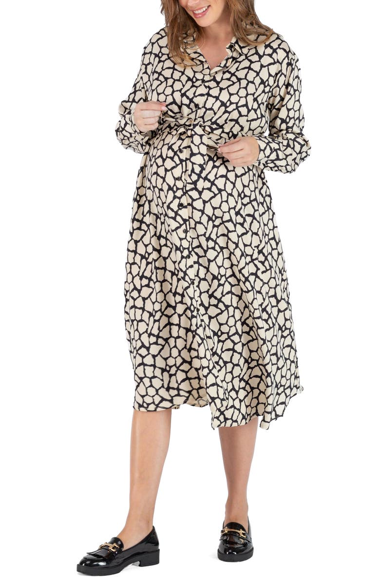 Cache Coeur Lina Long Sleeve Maternity/Nursing Shirtdress, Main, color,