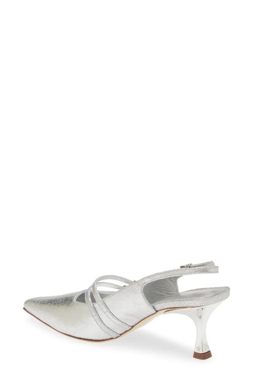 Kaanas Kaia Double Strap Slingback Pump In Silver