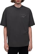 AllSaints Redact Mock Neck Graphic T-Shirt