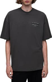 AllSaints Redact Mock Neck Graphic T-Shirt
