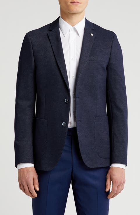 Notch Lapel Cotton Blend Sport Coat