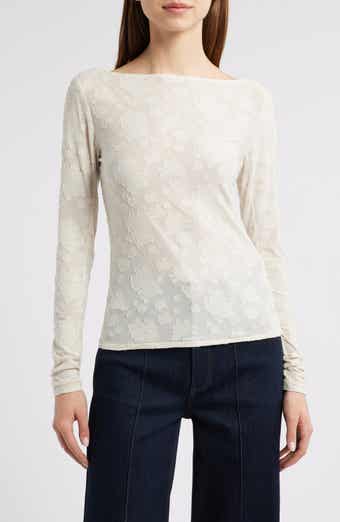rag & bone Angel Floral Jacquard Boat Neck Top