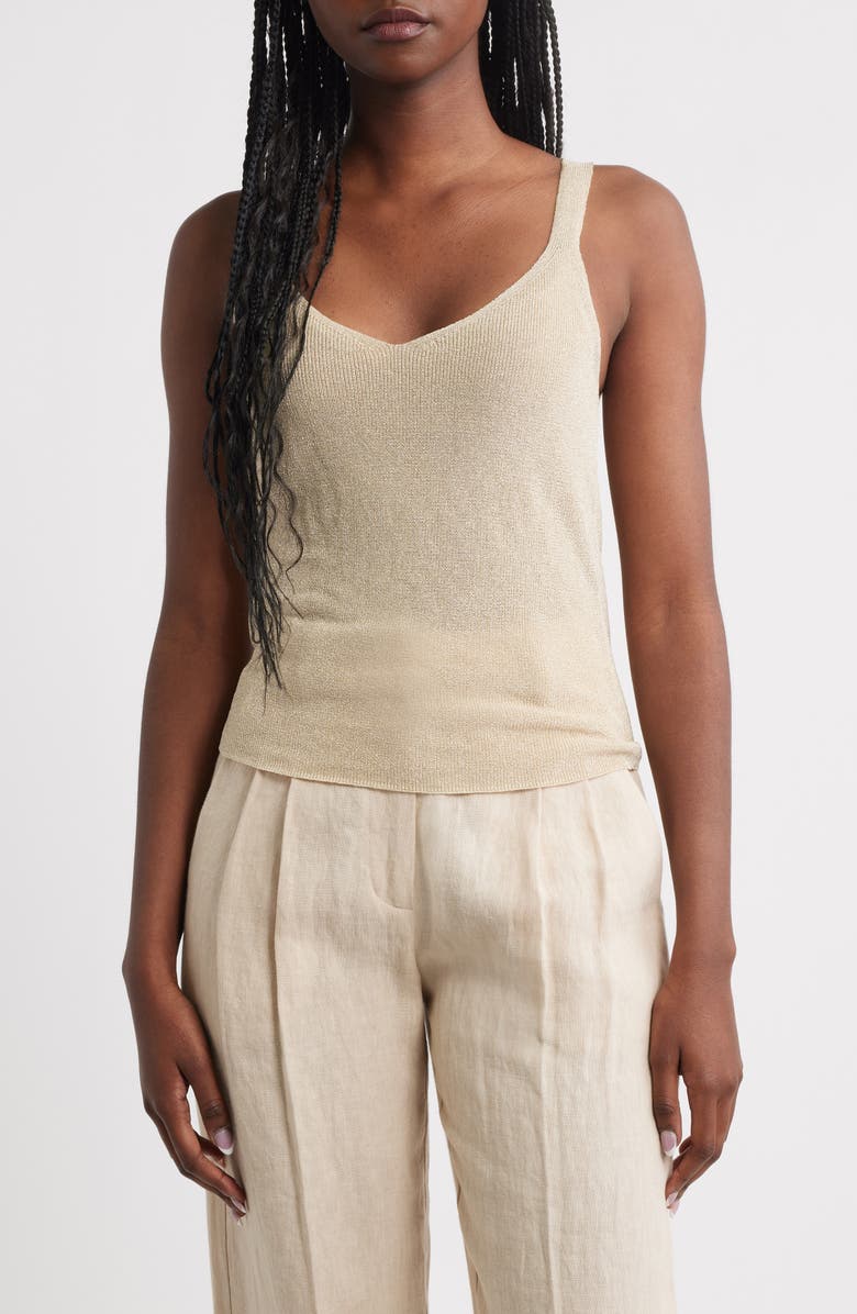 MANGO Sweater Tank, Main, color, Gold