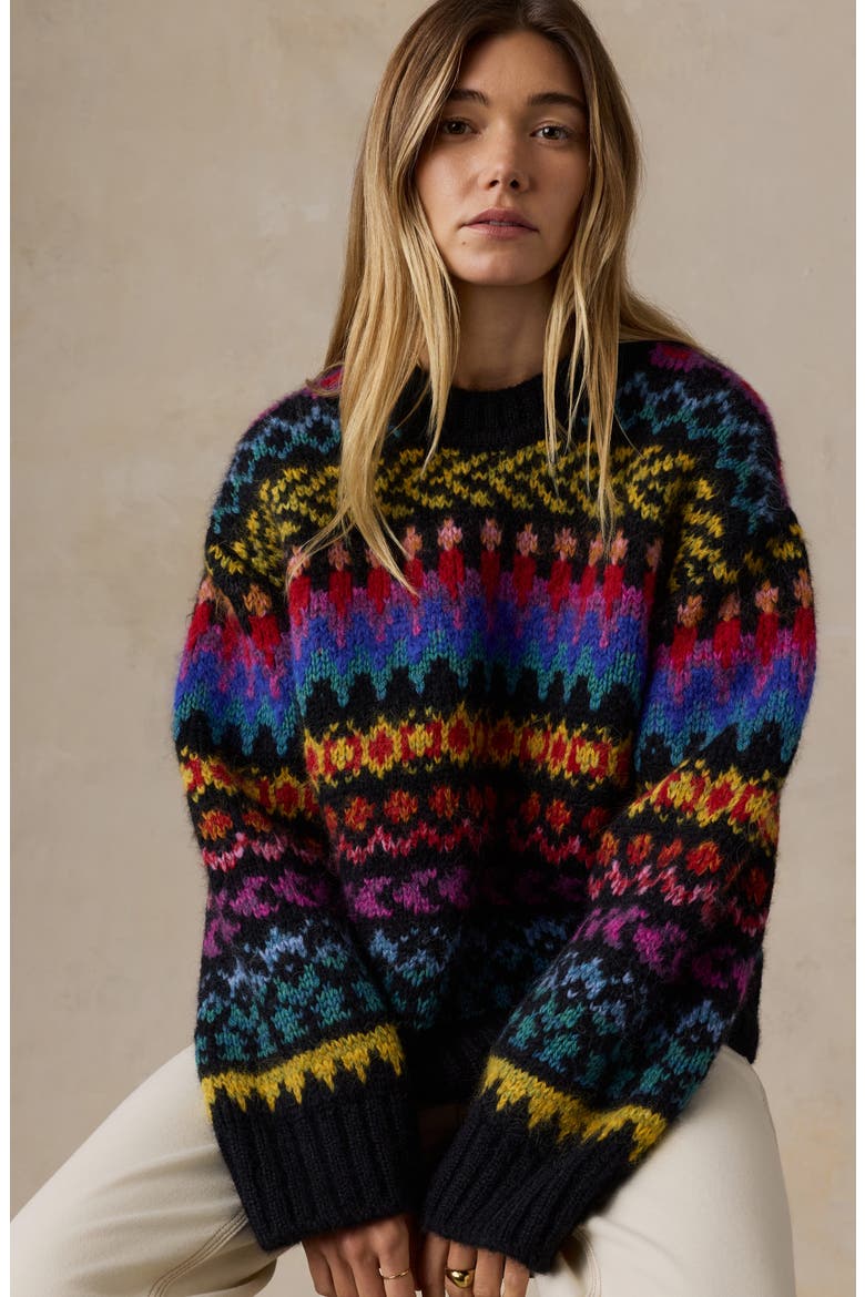 Apres Bay Crewneck Alpaca Blend Sweater, Alternate, color, HARBOR LIGHTS FAIRISLE