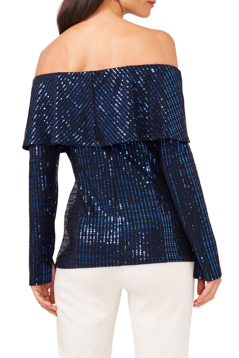 Print Off the Shoulder Jersey Top, Alternate, color, BLACK/ MULTI