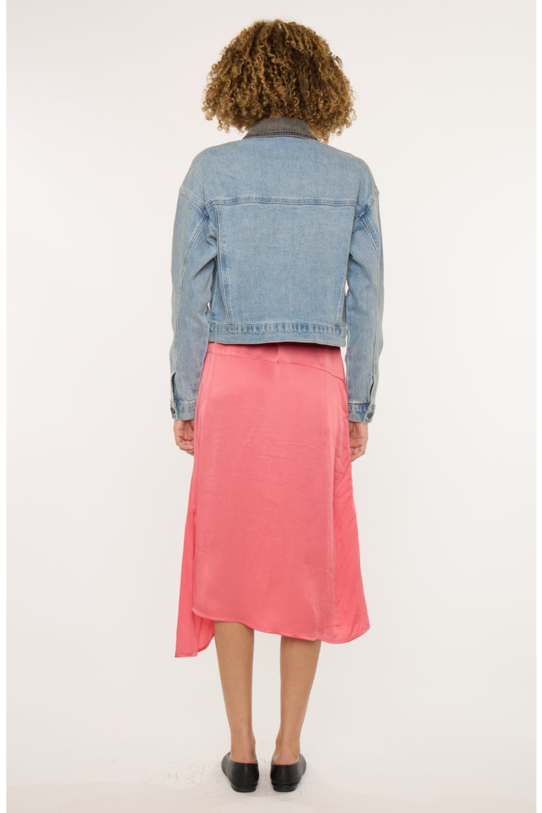 Lucca Denim Crop Jacket, Alternate, color, Medium Wash