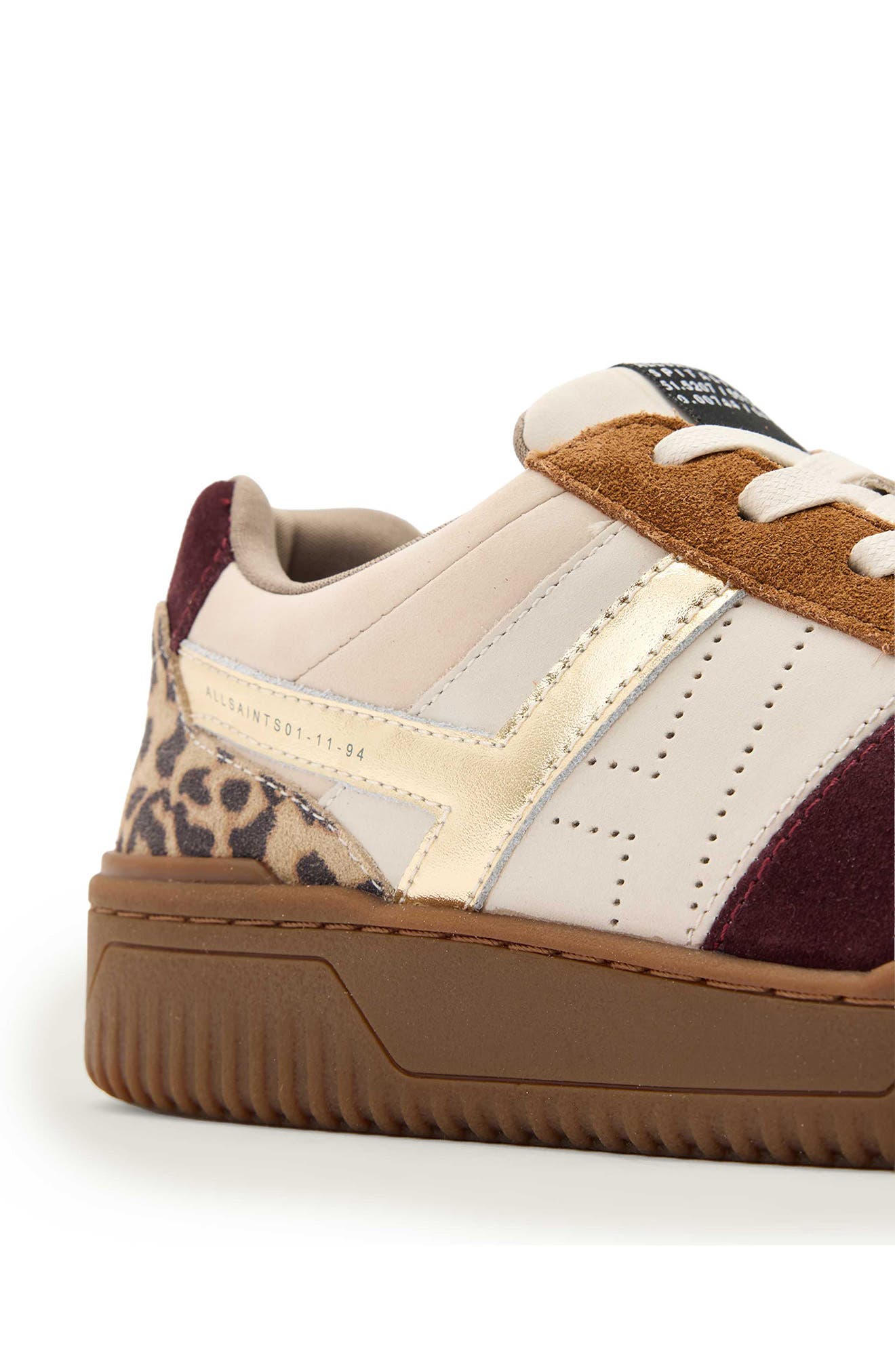 AllSaints Vix Sneaker, Alternate, color, Titan Red/ Brown