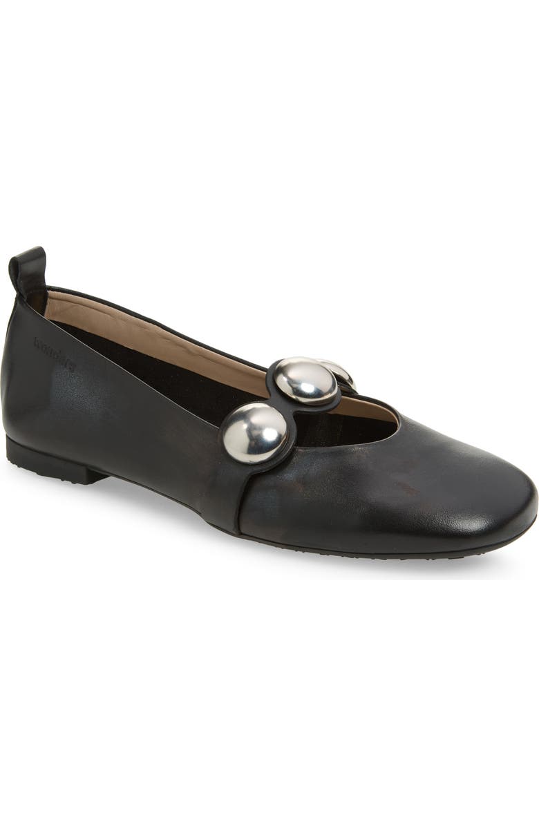 Wonders Stud Embellished Ballet Flat, Main, color, Sauvage Black