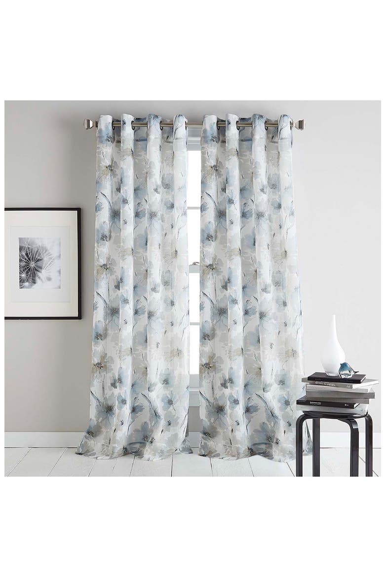 Modern Bloom Curtain Panel, Alternate, color, LINEN