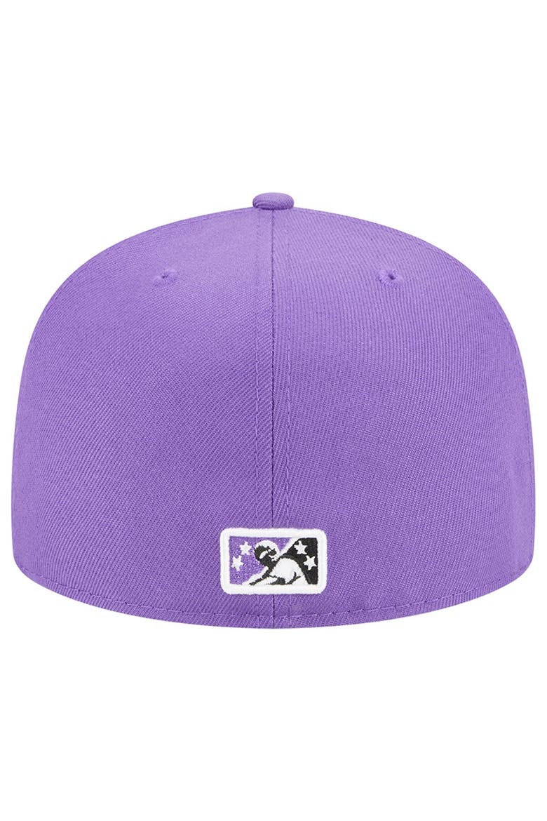 Men's New Era Purple Winston-Salem Dash Theme Nights Hyphen  59FIFTY Fitted Hat, Alternate, color, Purple