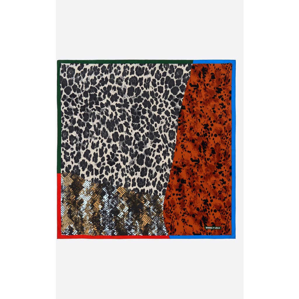 Bimba Y Lola Patchwork Scarf With Contrast Borders In Multi