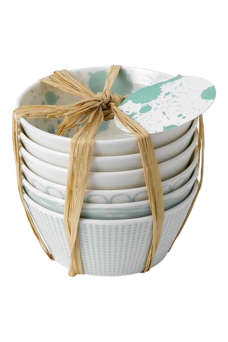 Pacific Mint Dots Set of 6 Tapas Bowls, Alternate, color, ASSORTED
