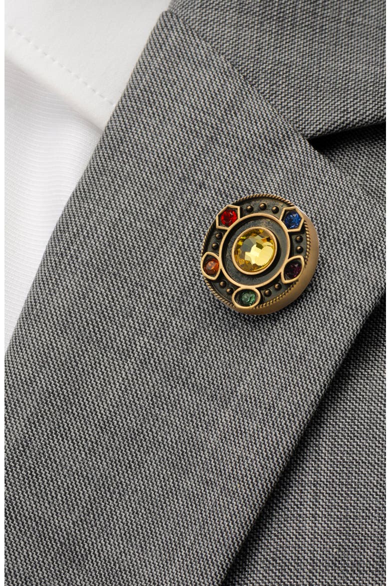 Infinity Stone Crew Socks & Lapel Pin Set, Alternate, color, GOLD