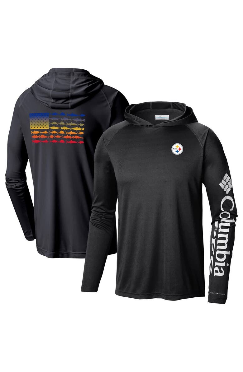 Columbia Men's Columbia Black Pittsburgh Steelers Terminal Tackle Long Sleeve Hoodie T-Shirt, Alternate, color, 